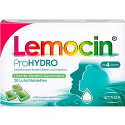 Verpackung von Lutschpastillen mit Limette-Menthol-Geschmack für Kinder ab 4 Jahren.
